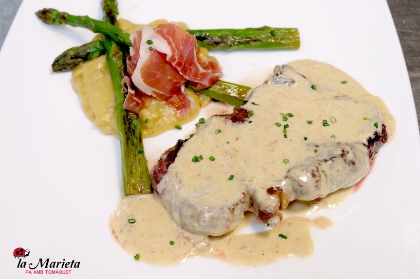Restaurant La Marieta, Mollet del Vallès, Barcelona, filet de bou amb salsa d’ibèrics