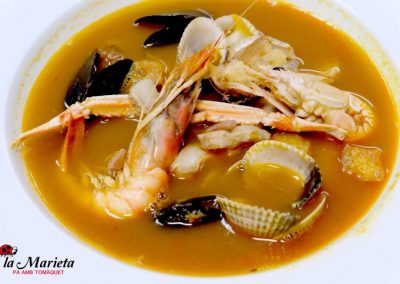 Sopa de marisco,Restaurant La Marieta, Mollet del Valles, Barcelona
