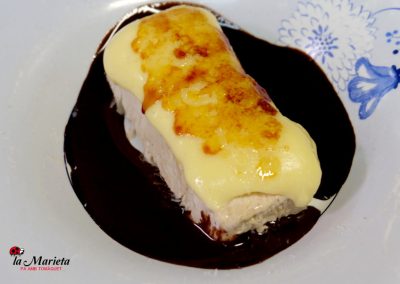 Helado de turrón cubierto de crema, Restaurant La Marieta Mollet