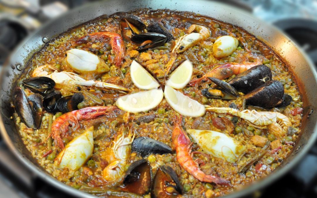 Paella de marisco en Restaurant La Marieta Mollet, al gusto tradicional y acabada al horno