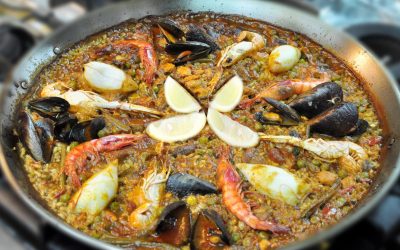 Paella de marisco en Restaurant La Marieta Mollet, al gusto tradicional y acabada al horno