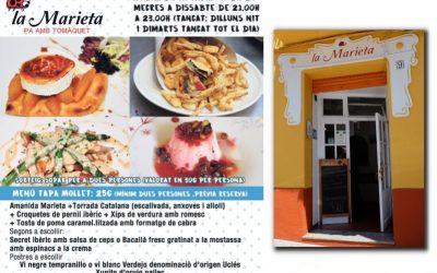 Restaurant La Marieta, Tapa Mollet, íntimo y familiar, aniversarios,cenas románticas, cenas de empresa y celebraciones en Mollet del Vallès, Barcelona