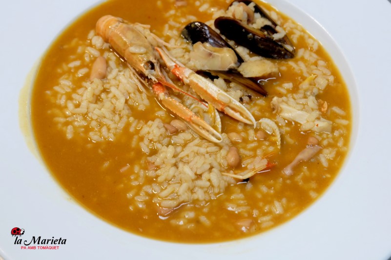 Restaurante La Marieta, Mollet del Vallès,Barcelona, arroz caldoso a la marinera