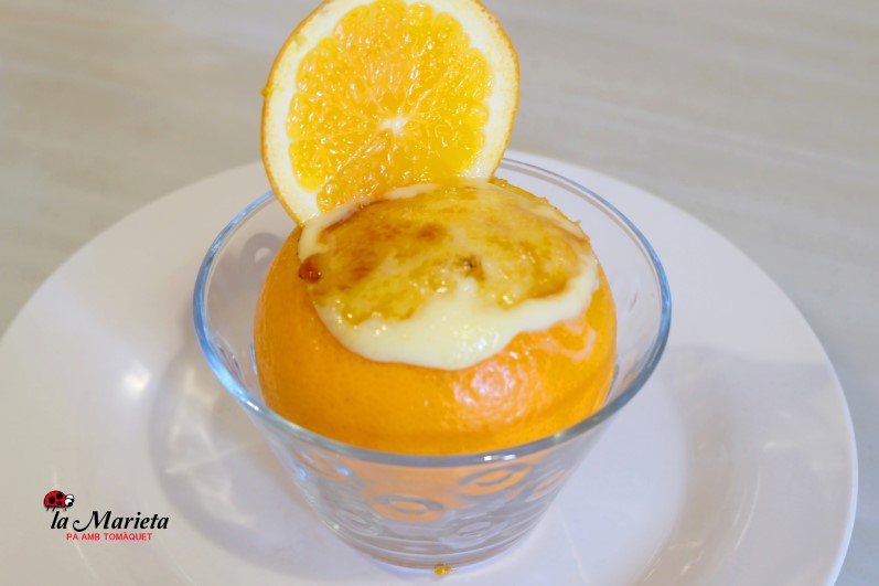 Restaurante La Marieta para disfrutar, postre Mousse de naranja en Mollet del Vallès, Barcelona, cenas de empresa,