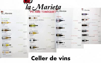 Restaurante La Marieta, nueva Carta de vinos, Celler de vins, íntimo y familiar, aniversarios,cenas románticas, cenas de empresa y celebraciones en Mollet del Vallès, Barcelona